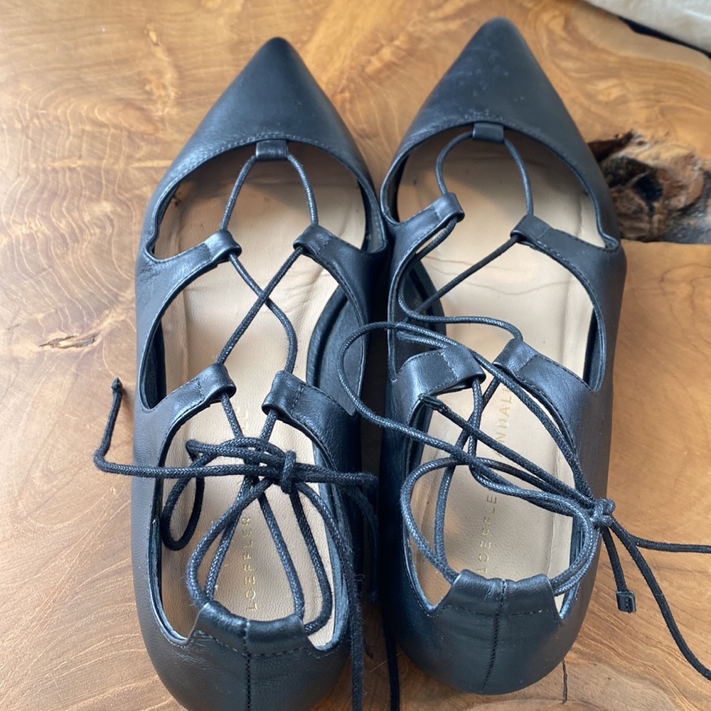 Loeffler Randall Black Lace-Up Flats - Picture 6 of 8